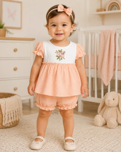 Baby Girls' 3-Piece Dress Set with Headband & Cardigan